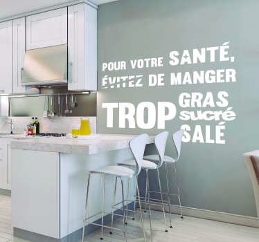 Sticker cuisine conseils pour votre santé - TenStickers