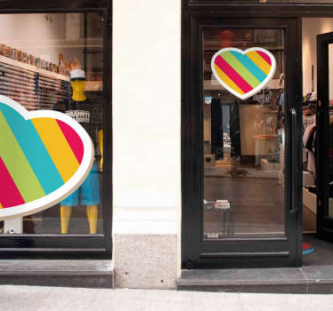 Bunte Herzen Aufkleber - TenStickers