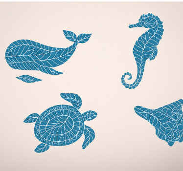 Bathroom wall sticker blue mosaic effect underwater - TenStickers