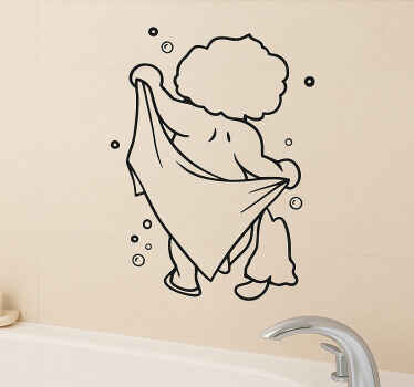 Bathroom wall sticker dry off gently - TenStickers