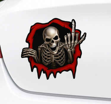 Car sticker scary skeleton breaking free - TenStickers