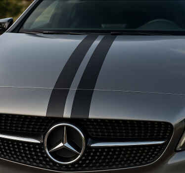 Naljepnica za auto jednostavna jednobojna dvostruka pruga - TenStickers