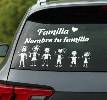 Pegatina para coche personalizada familia a bordo - TenVinilo