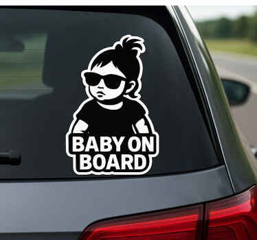 Customisable sticker funny baby girl on board - TenStickers