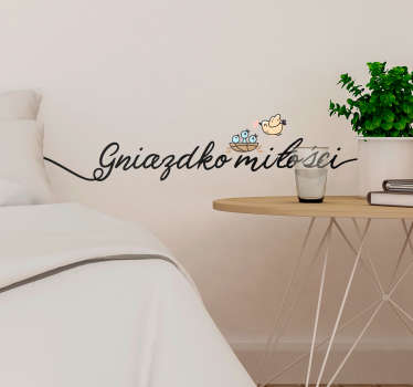 Naklejka na ścianę Napis Gniazdko miłości - TenStickers
