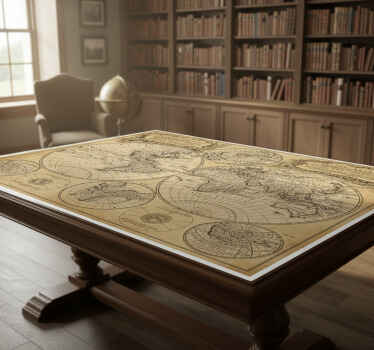 Vinilo para muebles mapa mundial vintage - TenVinilo