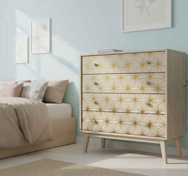 Furniture sticker gold floral geometric design - TenStickers