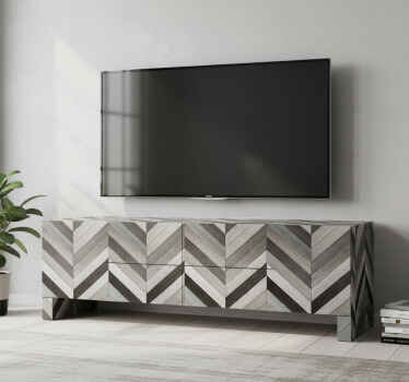 Furniture sticker rustic greyscale herringbone - TenStickers