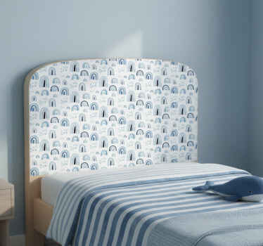 Furniture sticker whimsical blue rainbows - TenStickers