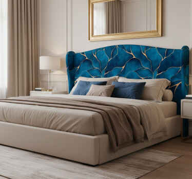 Furniture sticker teal marble with gold veins - TenStickers