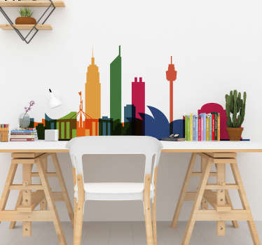 Australia Monuments skyline silhouette sticker - TenStickers