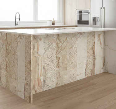 Furniture sticker beige veined marble strips - TenStickers