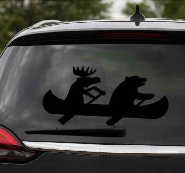 Car decals canada reindeer and beaver rowing - TenStickers