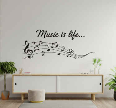 Stenska nalepka glasba je življenje... - TenStickers