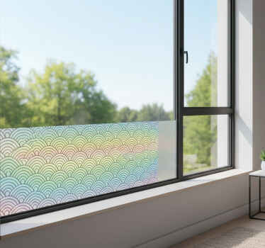 Vinilo para ventana diseño de arcos arcoíris superpuestos - TenVinilo