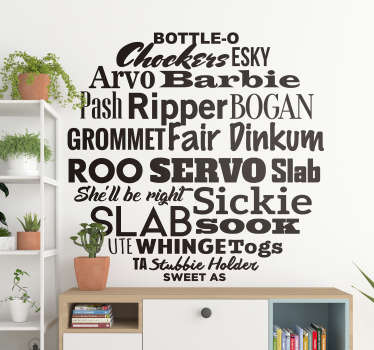 Australian concepts text wall sticker - TenStickers