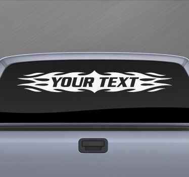 Van sticker custom text with flames - TenStickers