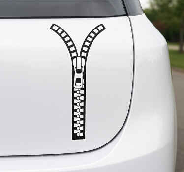 Adesivo per auto esterno zip divertente - TenStickers