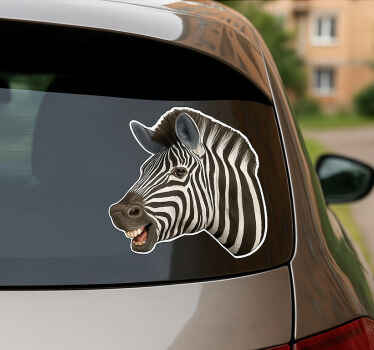Adesivo per auto zebra che ride - TenStickers