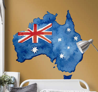 Australian Map watercolor world map decal - TenStickers