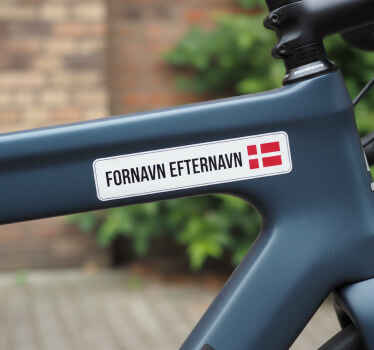 Tilpasses klistermærke danske flag til cykel - TenStickers