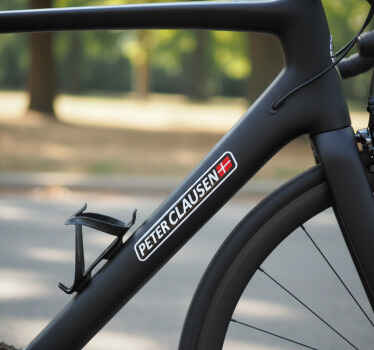 Tilpasses klistermærke dansk flag cykelramme - TenStickers