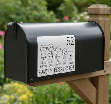 Vinilo decorativo personalizable foto familiar para buzón - TenVinilo