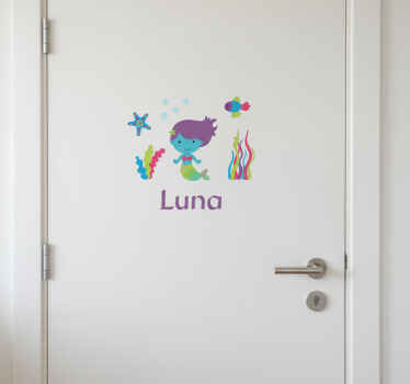 動物 シール 人魚のドア用 - TENSTICKERS