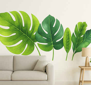 Tropical palm leaves wall sticker - TenStickers