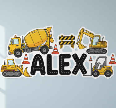 Customisable sticker for kids' construction work - TenStickers