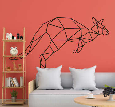 Kangaroo Geometric wild animal decal - TenStickers