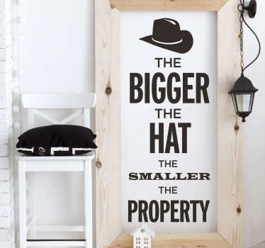 The Bigger the Hat Living Room Wall Decor - TenStickers