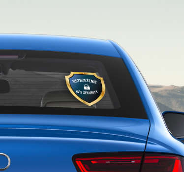 Naklejka na szybę samochód napisy Ostrzeżenie GPS Security - TenStickers