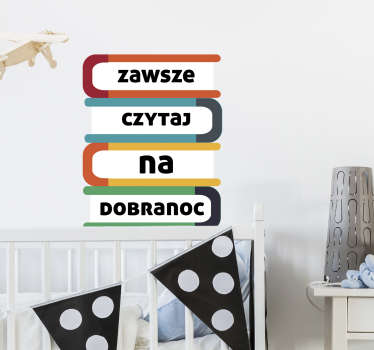 Naklejka z rysunkiem Czytaj na dobranoc - TenStickers
