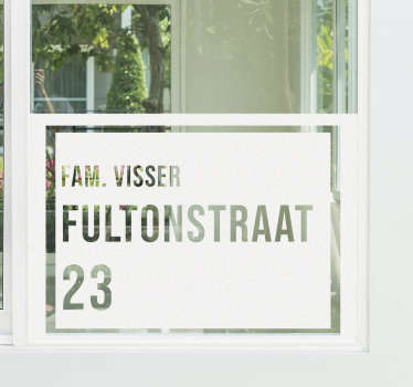 Raamstickers familie naam en adres - TenStickers