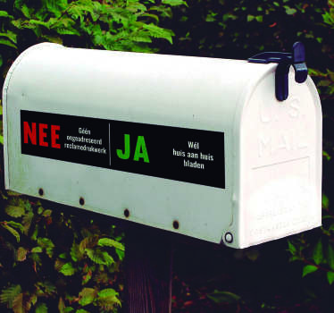 Muurstickers tekst JA NEE deursticker postbus - TenStickers