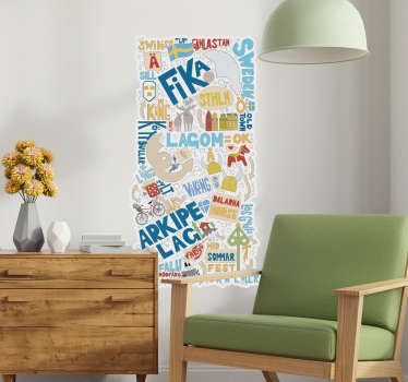 Stokholm sverige text vardagsrum vägg inredning - Tenstickers