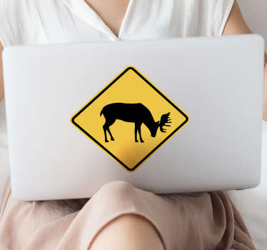 Danger elk board laptop sticker - Tenstickers