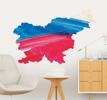 Slovenia akvarel zemljevid zemljevid stenske nalepke - TenStickers