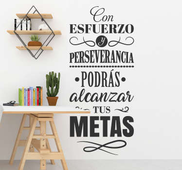 Vinilo frase esfuerzo y perseverancia - TenVinilo