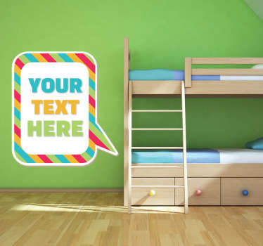 Colourful Customisable Speech Bubble Sticker - TenStickers