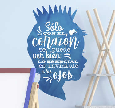 Vinilo infantil El Principito frase corazón - TenVinilo