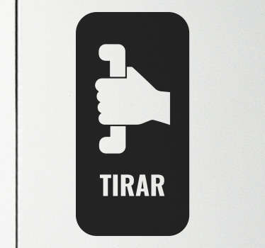 Vinilo para puerta icono tirar - TenVinilo