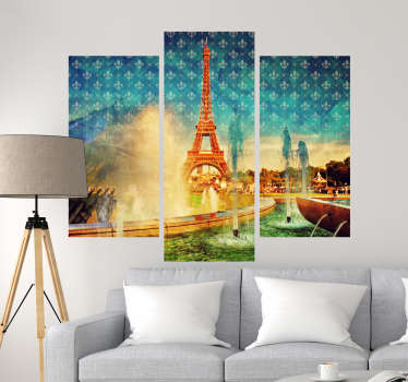 Stickers Paris carte postale Tour Eiffel - TenStickers