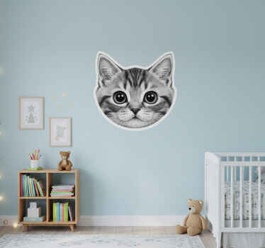 Childrens' wall stickers realistic cute kitten eyes - TenStickers