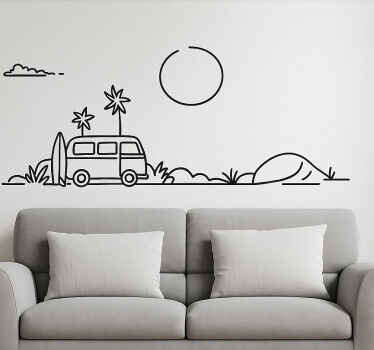 Sticker mural paysage de surf océanique - TenStickers