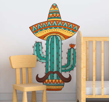 Vinilo pared cactus mejicano - TenVinilo