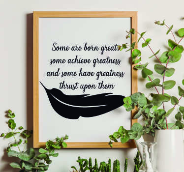 William Shakespeare Greatness Quote Sticker - TenStickers