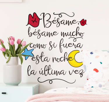 Vinilo pared Bésame mucho - TenVinilo