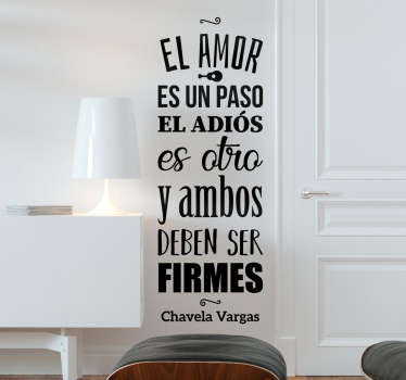 Vinilo pared El amor es un paso - TenVinilo